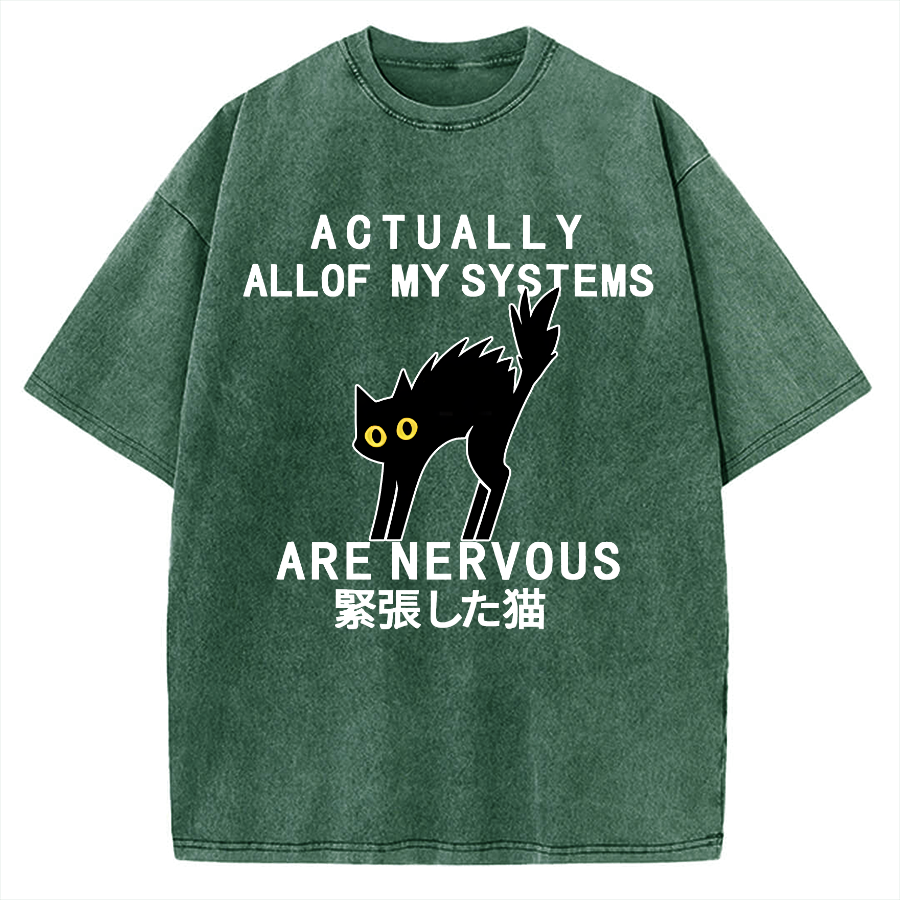 Nervous Cat Vintage Washed T-shirt