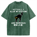 Nervous Cat Vintage Washed T-shirt