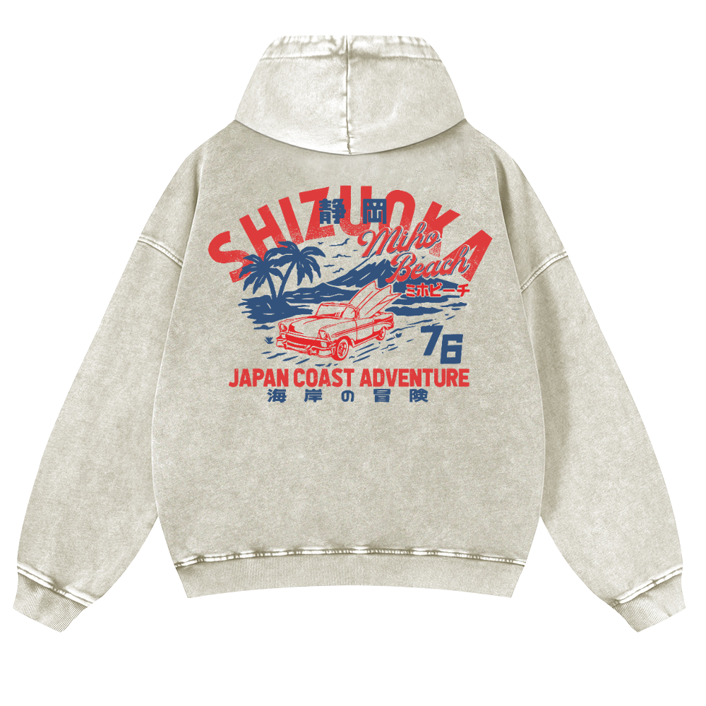 Shizuoka Vintage Washed Cotton Back Art Hoodie