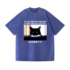 Cat Vintage Wash Japanese Design T-Shirt