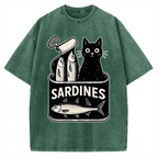 Cat And Canned Fish Vintage Washed T-shirt