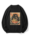 Hippo eating ramen Cotton Sweatshirt