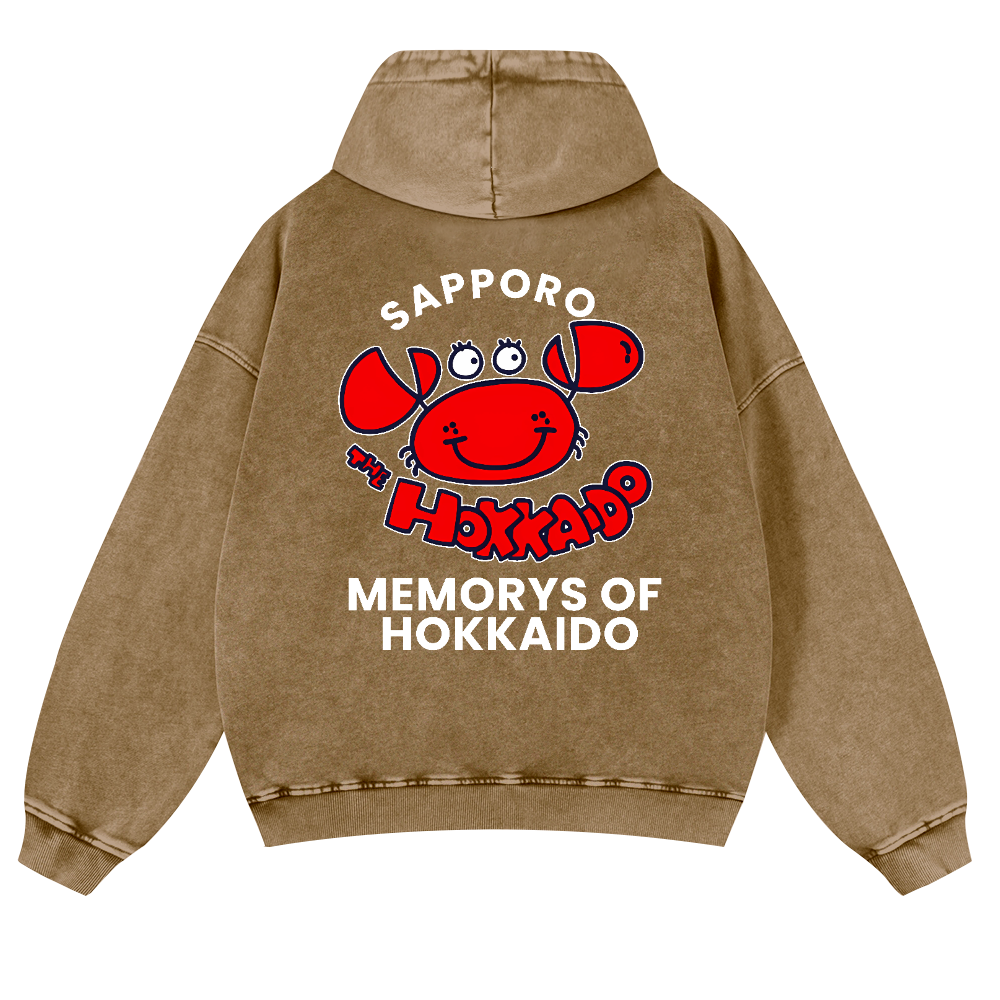 Sapporo Vintage Washed Cotton Back Art Hoodie