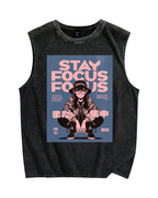 Stay Focus Vintage Distressed Washed Tank Top