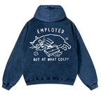 Cat Vintage Washed Cotton Back Art Hoodie