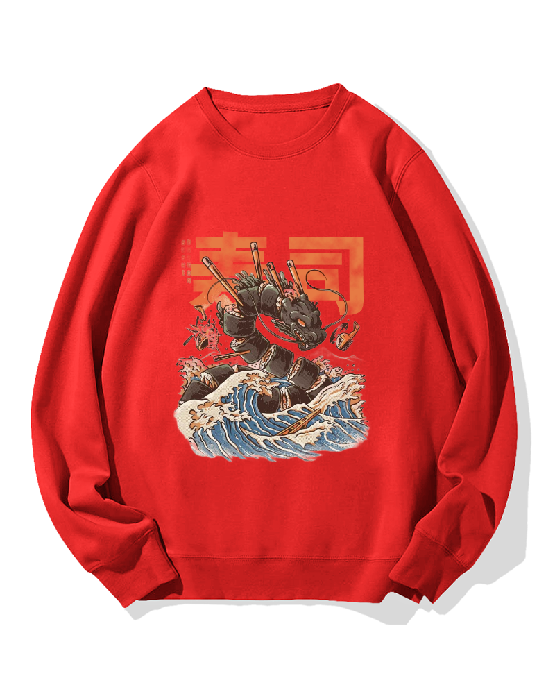 Sushi Dragon Monster Cotton Sweatshirt