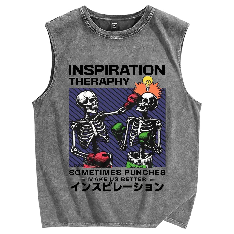 Inspiration Therapy Vintage Distressed Washed Tank Top