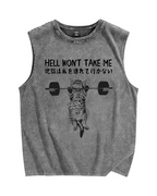 Hell Won't Take Me Vintage Distressed Washed Tank Top