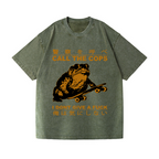 Frog Cops Vintage Wash Japanese Design T-Shirt