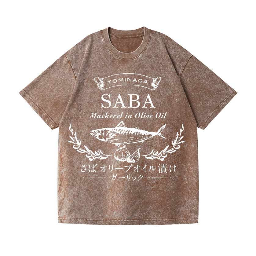 Mackerel Fish Vintage Wash Japanese Design T-Shirt