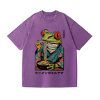 Frog Ramen Vintage Wash Japanese Design T-Shirt