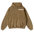 Baseball Vintage Washed Cotton Back Art Hoodie