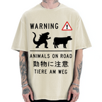Animal On Road Vintage Washed T-shirt