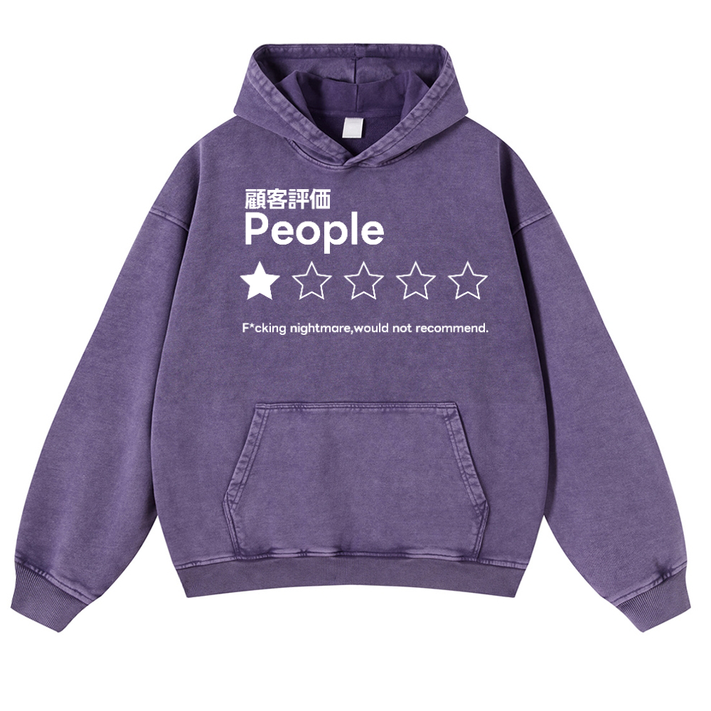 People Vintage Washed Thick Cotton Hoodie