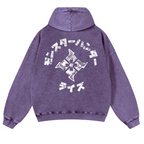 Monster Hunter Rise Vintage Washed Cotton Back Art Hoodie