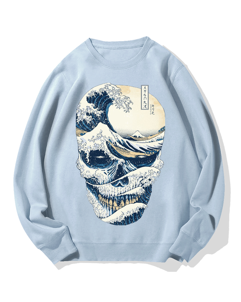 Wave Skeleton Cotton Sweatshirt