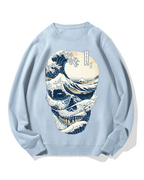 Wave Skeleton Cotton Sweatshirt