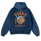 Osaka Drunken Octopus Vintage Washed Cotton Back Art Hoodie