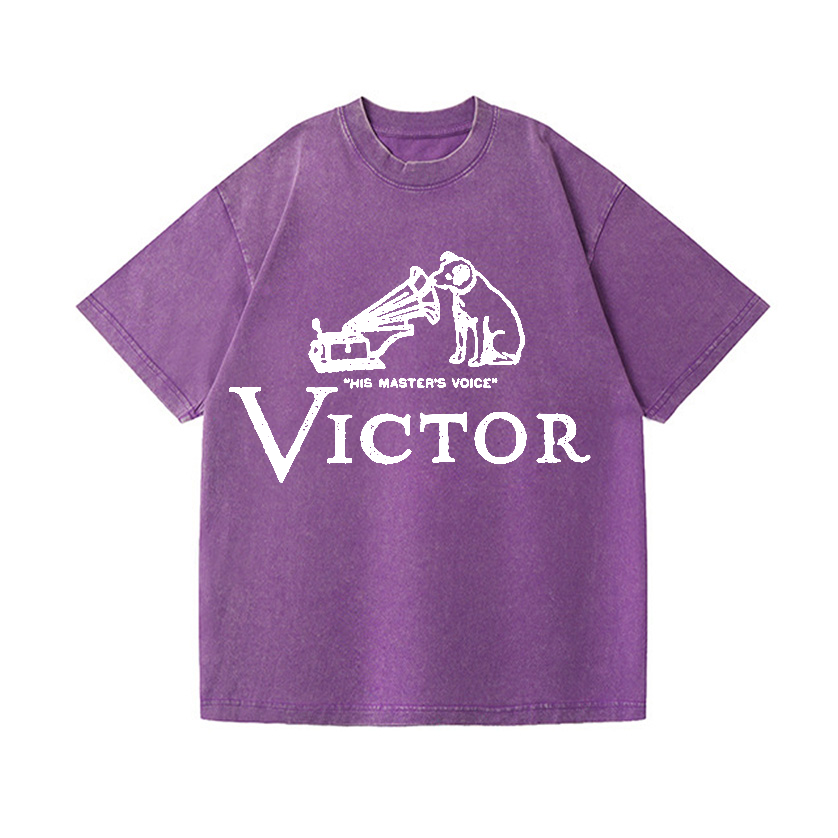 JVC Victor Dog Vintage Wash Japanese Design T-Shirt