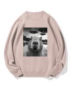 UFO and Capybara Cotton Sweatshirt