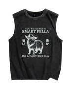 Smart Capybara Vintage Distressed Washed Tank Top