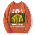 Japanese Yellow Punpkin Geek Cotton Sweatshirt
