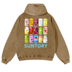 Suntory Vintage Washed Cotton Back Art Hoodie