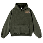 Cat Vintage Washed Cotton Back Art Hoodie
