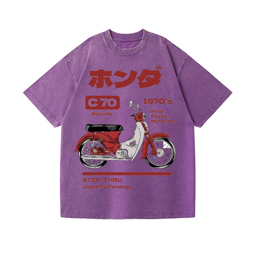 Honda C70 Vintage Wash Japanese Design T-Shirt