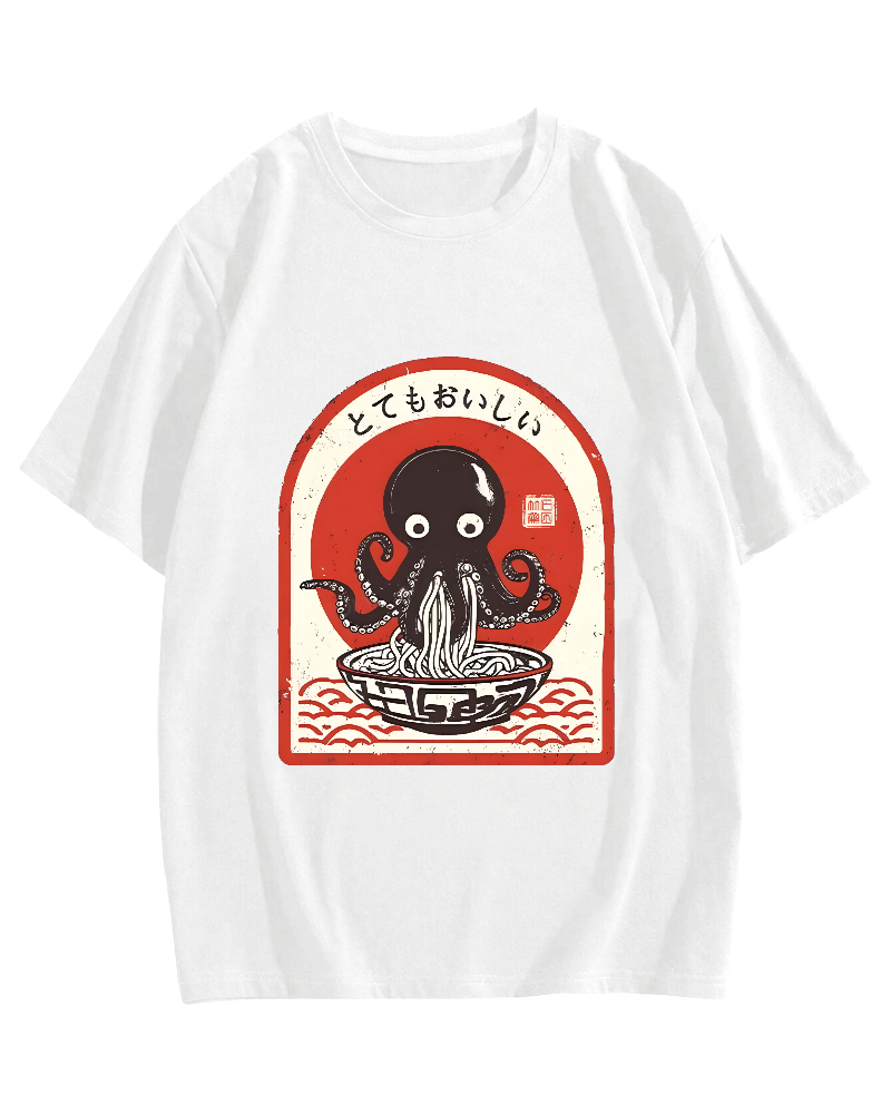 Ramen Lover Octopus Cotton casual T-shirt
