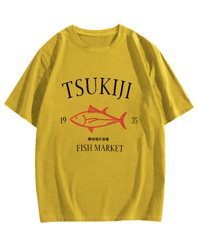 Japan's Tsukiji Off Market Cotton casual T-shirt
