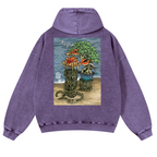 Bonsai Vintage Washed Cotton Back Art Hoodie