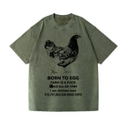 Chicken Vintage Wash Japanese Design T-Shirt