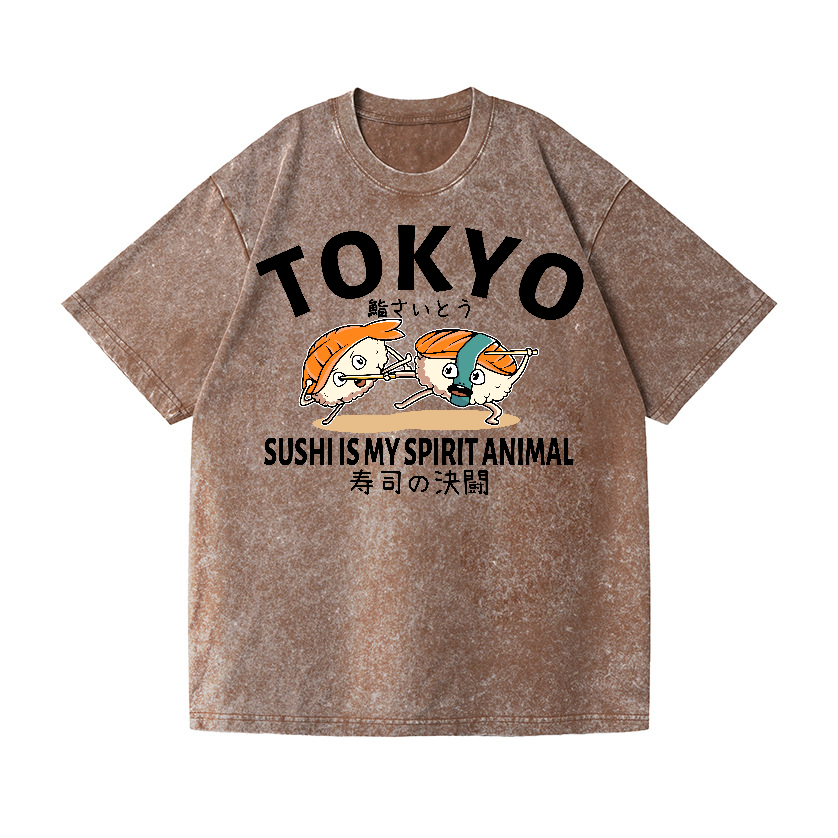 Sushi Vintage Wash Japanese Design T-Shirt
