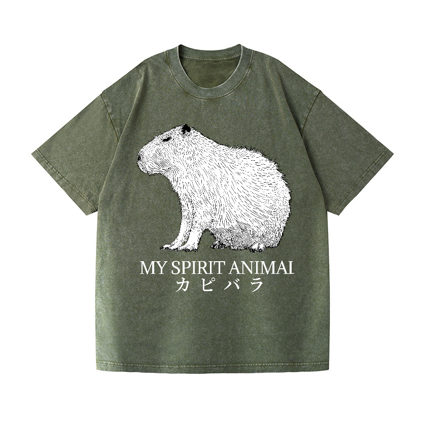 Capybara Vintage Wash Japanese Design T-Shirt