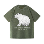 Capybara Vintage Wash Japanese Design T-Shirt
