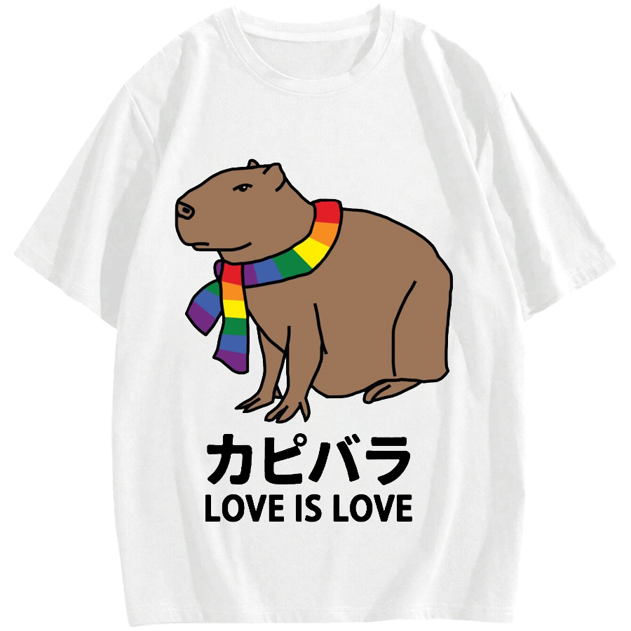 Capybara With Love Cotton casual T-shirt