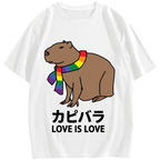 Capybara With Love Cotton casual T-shirt