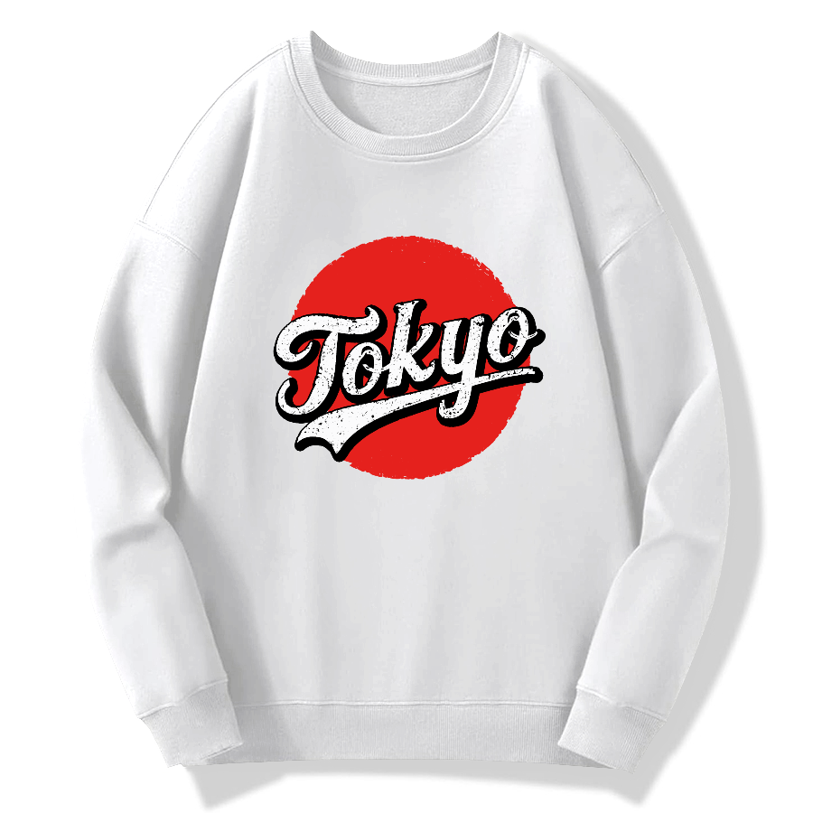 Retro Tokyo Cotton Pullover Sweatshirt