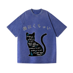 Cat Vintage Wash Japanese Design T-Shirt