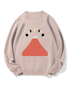 Fuji Mountain Cat Moon Cotton Sweatshirt