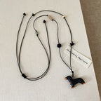 3D Dachshund Long Necklace Sweater Chain