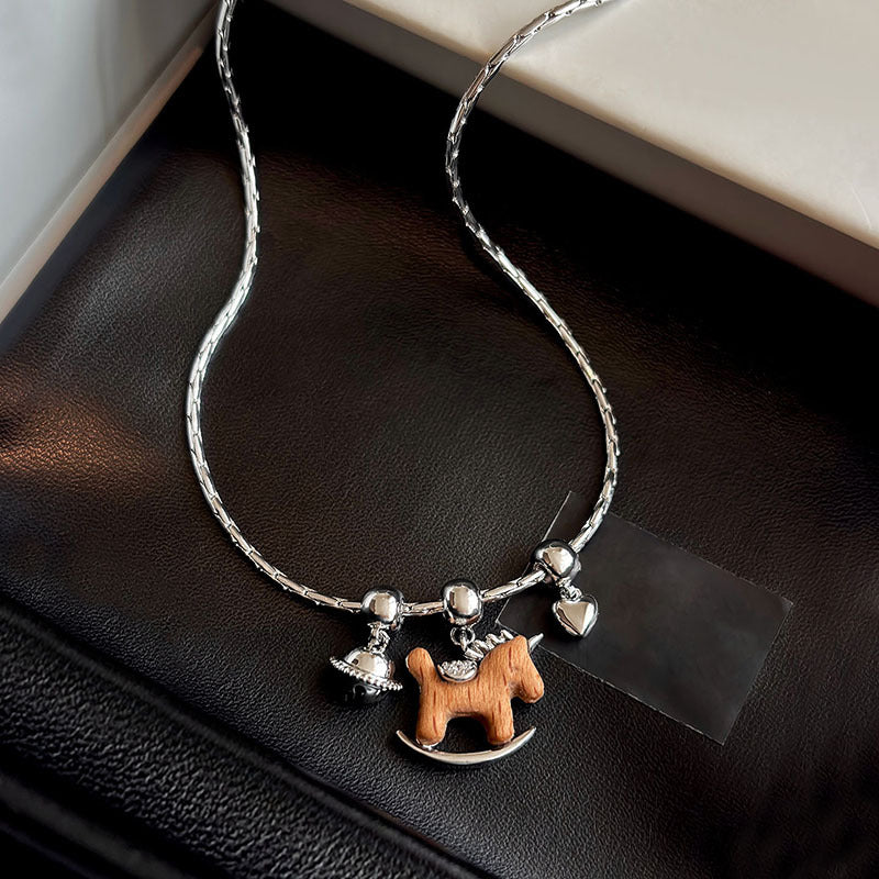 Wooden Pony Necklace