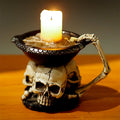 Skull Candlestick Desktop Tray Halloween Theme Decoration