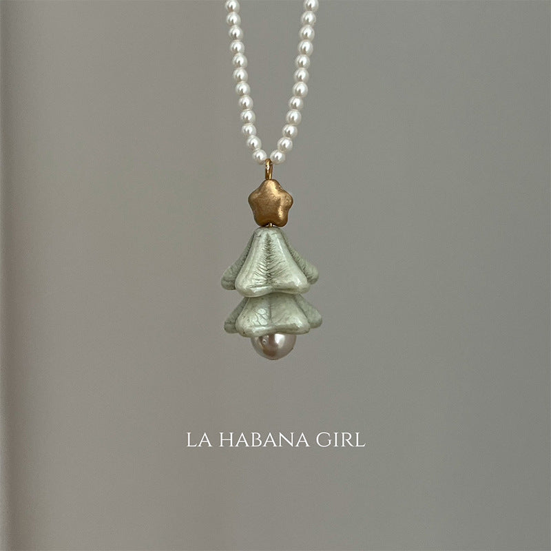 Christmas Tree Pearl Necklace