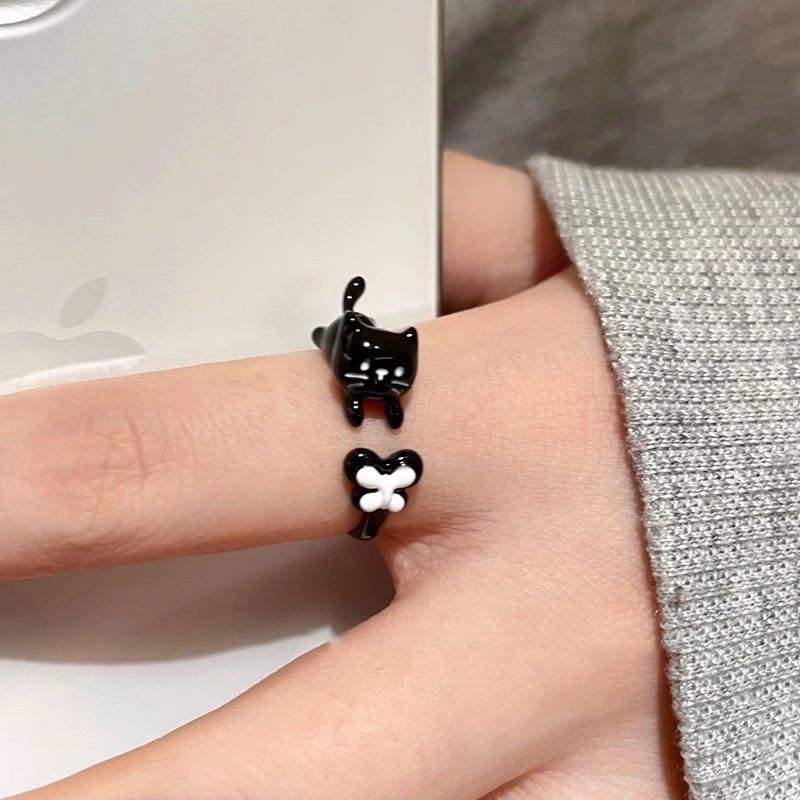 Black Cat Open Ring