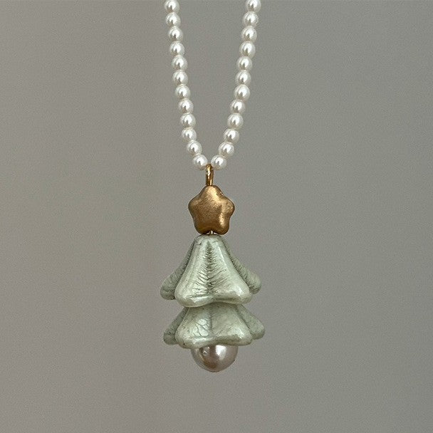 Christmas Tree Pearl Necklace