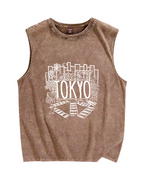 Tokyo Vintage Distressed Washed Tank Top
