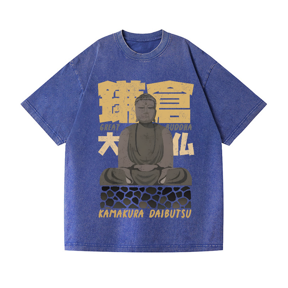 Kamakura Daibutsu Great Buddha Vintage Wash Japanese Design T-Shirt