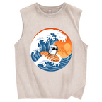 Sushi Surfing Vintage Distressed Washed Tank Top
